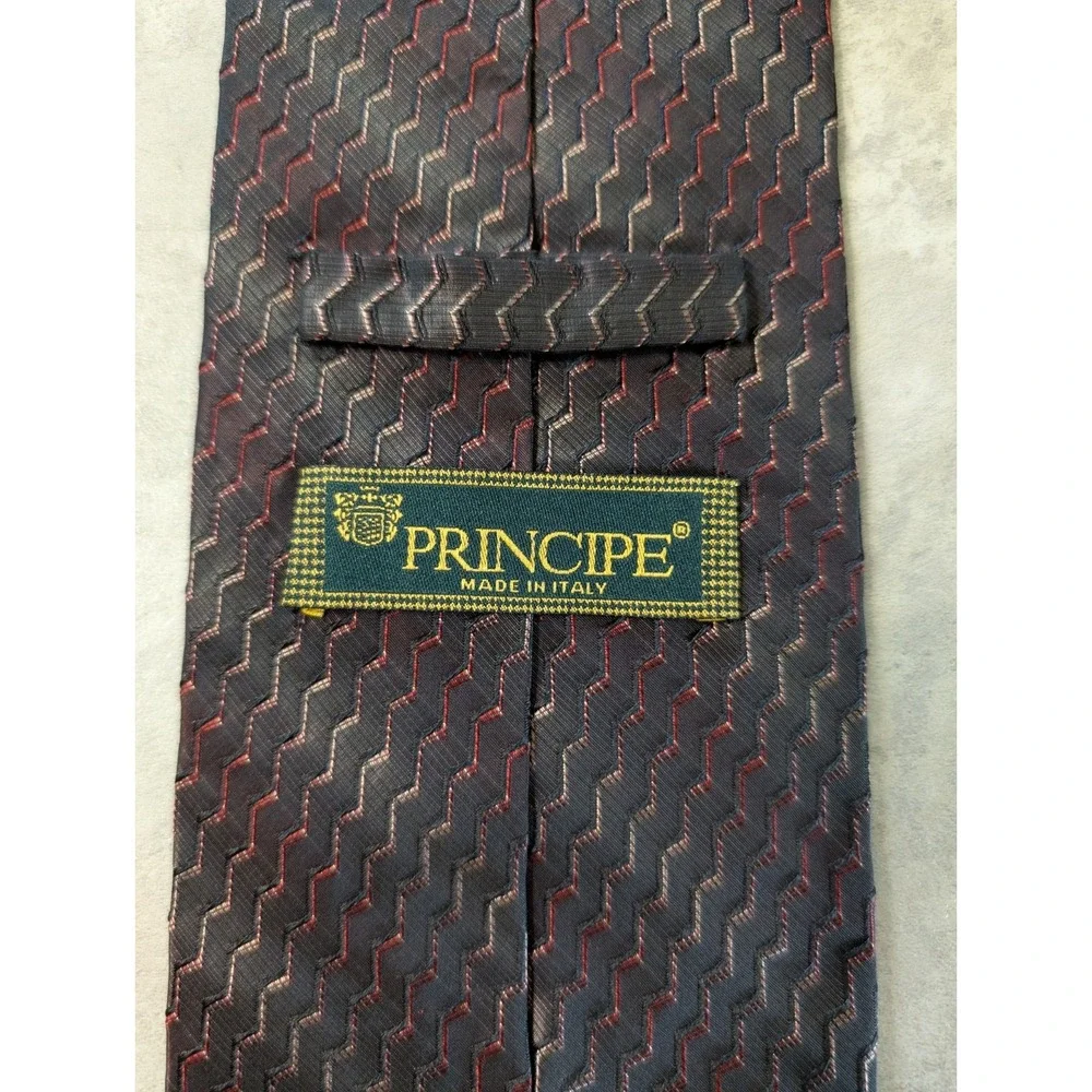 Principe Mens 100% Silk Metallic Luster Jacquard Tie Hand Made in Italy 57.25x4